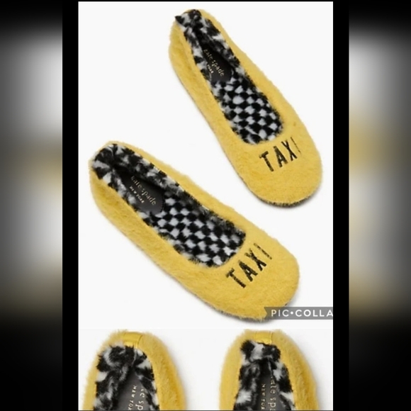 Kate Spade Yellow Taxi Fut Slipprrs Size 9 - Picture 4 of 12